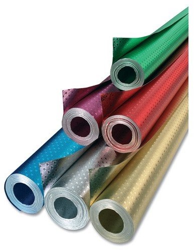 folia folia R 77 ST - folia aluminiowa na rolce, dwustronnie kaszerowana, z świątecznym tłoczeniem w kształcie gwiazdki, ok. 50 cm x 10 m, różowa/różowa - idealna do majsterkowania i pakowania R 77 St