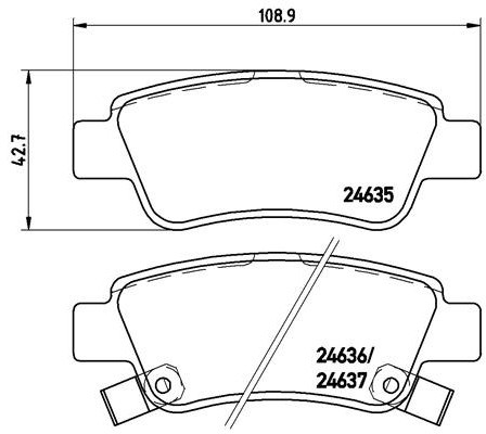 BREMBO Zestaw klocków hamulcowych, hamulce tarczowe P 28 046