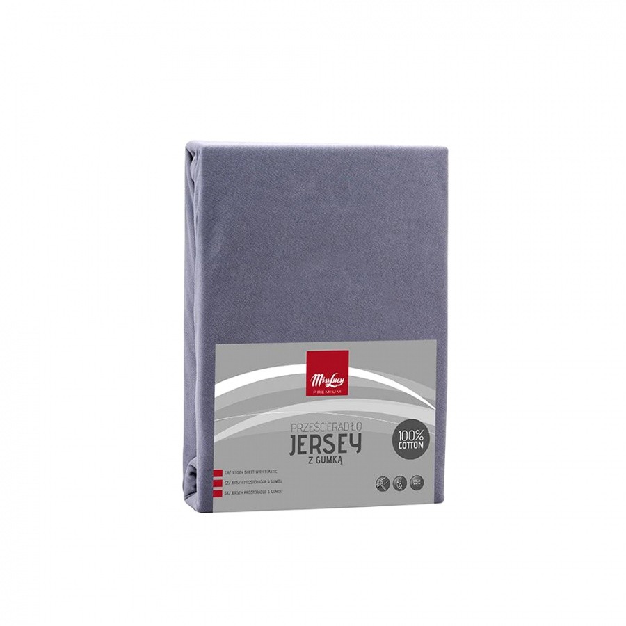 Fl1 PRZEŚCIERADŁO JERSEY Z GUMKĄ 100X200CM GRAFIT 80A-PRZ-J100GRA