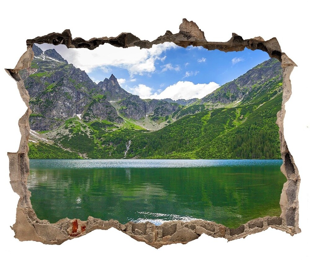 Wallmuralia.pl Dziura 3d w ścianie naklejka Morskie oko Tatry