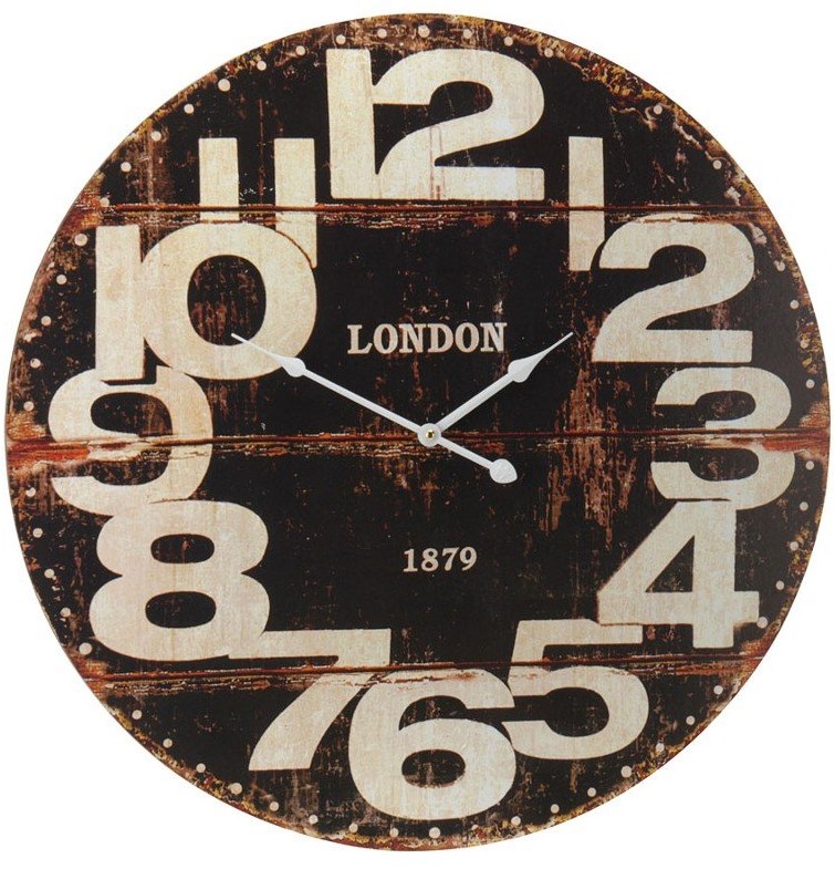 Zegar ścienny London, czarno-biały, 60 cm