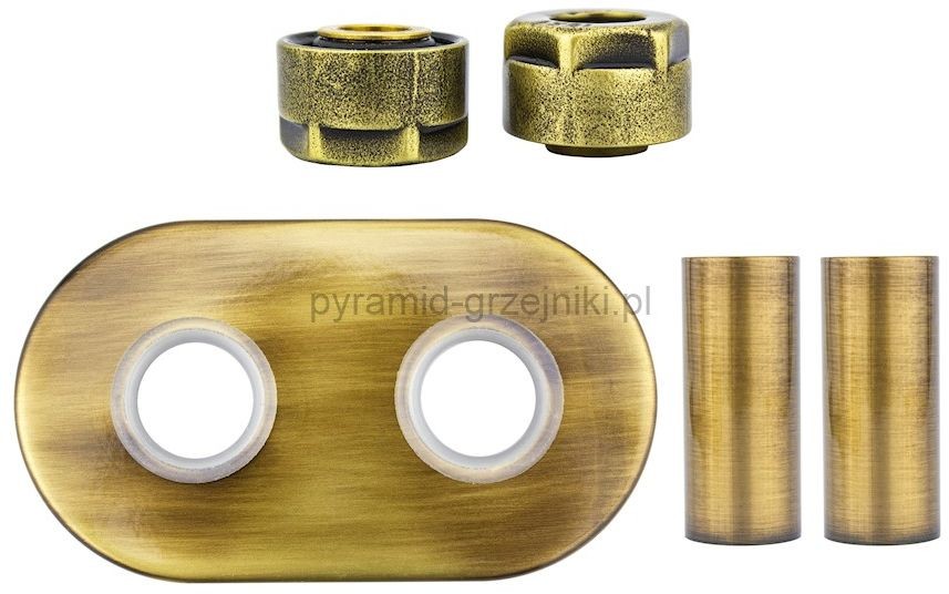 Vario Term Zestaw maskujący rozety + tuleje + złączki Cu/Pex x GW3/4 - mosiądz antyczny instalacja miedziana -CU rozeta owalna ZMR2M15x3/411