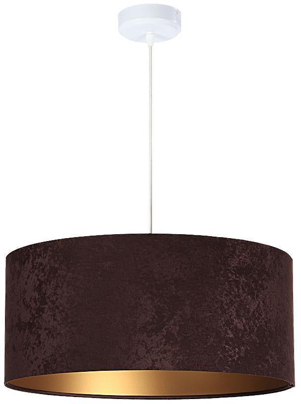 Koncept BPS Welurowy abażur Dalia - brązowa lampa wisząca do salonu, sypialni (kolekcja - Standard, 1xE27) ręc 010-019-30cm