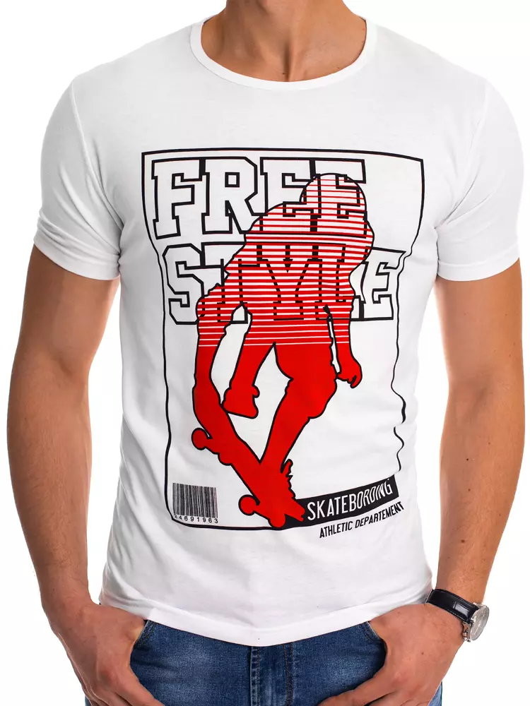 Dstreet T-shirt męski z nadrukiem biały RX4487