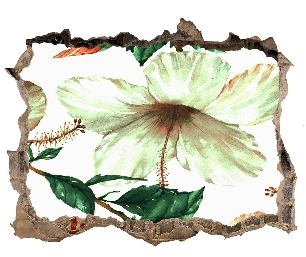 Wallmuralia.pl Naklejka 3D dziura samoprzylepna Kwiaty hibiskusa