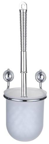 axentia Komplet  WC Atlantik w kolorze srebrnym, szczotka do WC z uchwytem ściennym, chromowane WC klosz uchwytu szczotki z powłoka wykonana z gefrostetem tworzywo sztuczne 280035