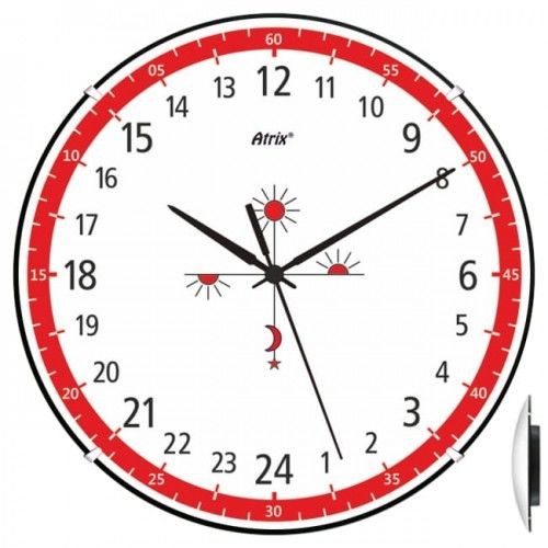 Atrix Anty-zegar 24-godzinny convex czerwony AC2030_24R