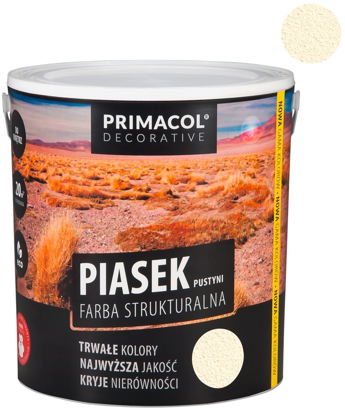 Primacol Farba strukturalna piasek pustyni kremowa 5 l
