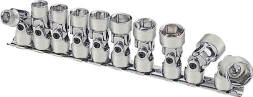 KS Tools 917.3940 zestaw 3/8 cala Classic sześciokątny klucz nasadowy z przegubem, 10-częściowy, 10  19 MM 4042146357194