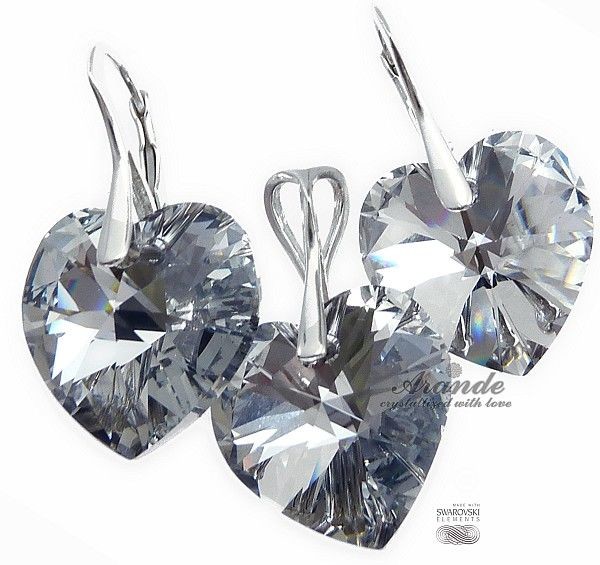 Arande Swarovski Piękny Komplet COMET HEART Srebro 700248