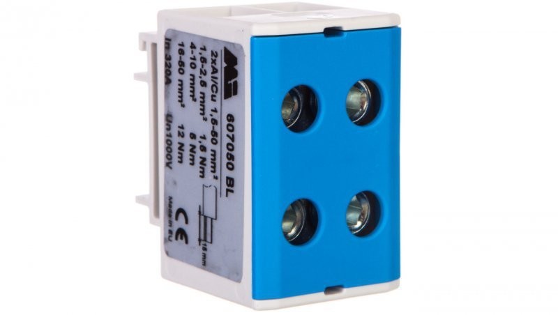 Geberit em group szynowa 2-torowa 1,5-50mm2 szaro-niebieska EURO multiOTL 50 2xAl/Cu 607050 BL 607050BL 607050BL