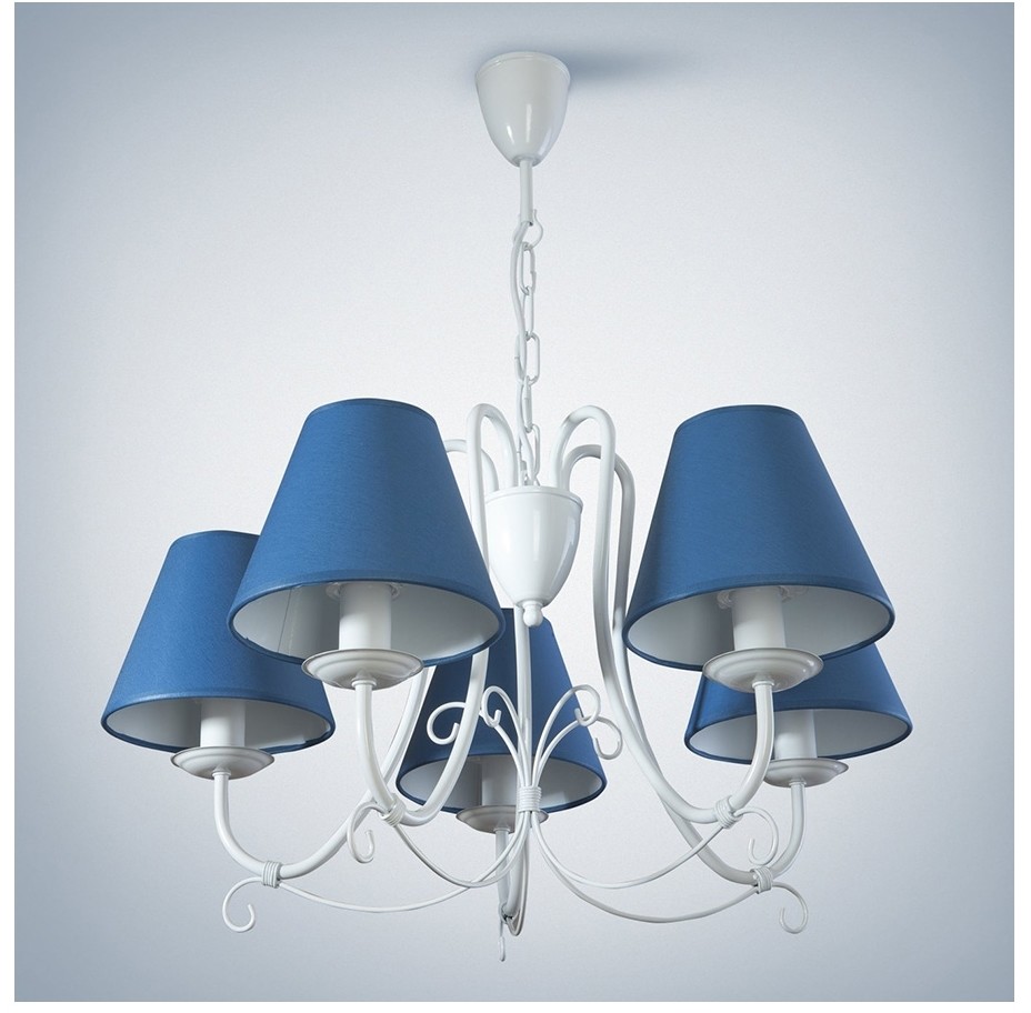 Light4home Żyrandol na łańcuchu LILLIAN 5xE14/40W/230V ciemnoniebieski