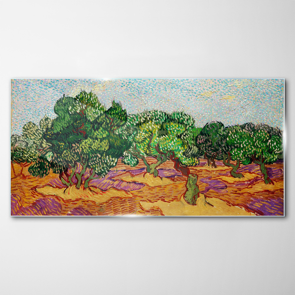 PL Coloray Obraz na Szkle Gaj Niebieski Niebo Van Gogh 140x70cm