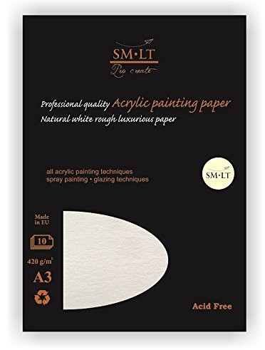 SM.LT 3TS 10 (420) papier do malowania akrylowego, A3, 420 GSM, naturalna biel 3TS-10(420)