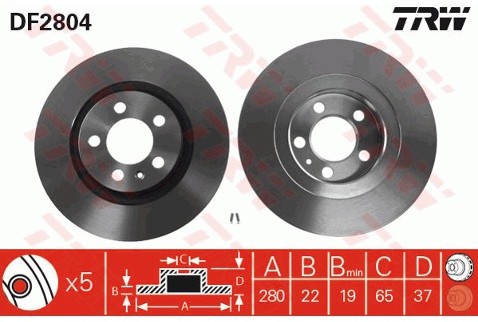 TRW Tarcza hamulcowa DF2804