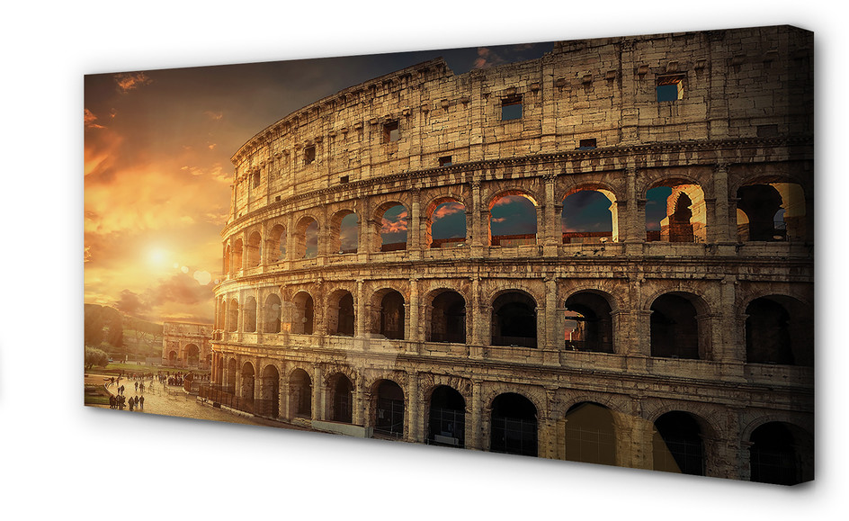 PL Tulup Obrazy na płótnie Rzym Koloseum zachód słońca 120x60cm