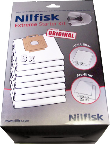 NILFISK zestaw Extreme: 8 worków+ 2 filtry przedsilnikowe + 1 f