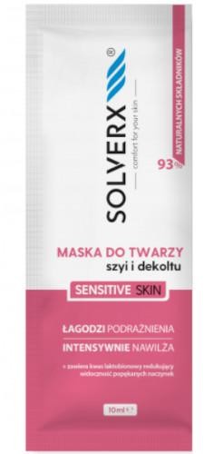 Solverx Sensitive Skin Woman maska do twarzy szyi i dekoltu 10 ml 1148614