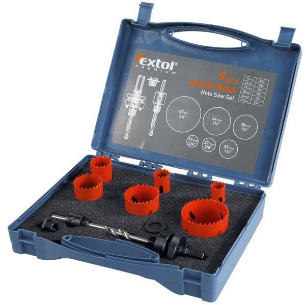 EXTOL PREMIUM wiertła koronowe; zestaw 9zst 8801602