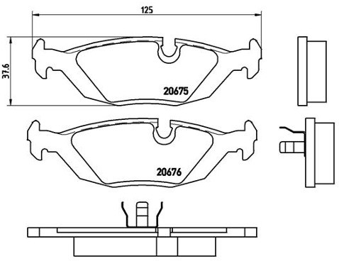 BREMBO Zestaw klocków hamulcowych, hamulce tarczowe P 06 009