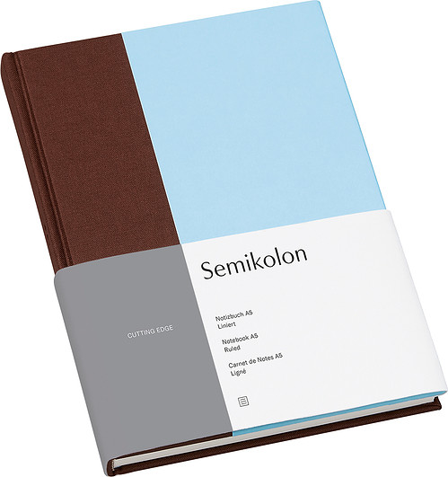 Semikolon Notes Cutting Edge A5 brązowo-błękitny w linie 364832