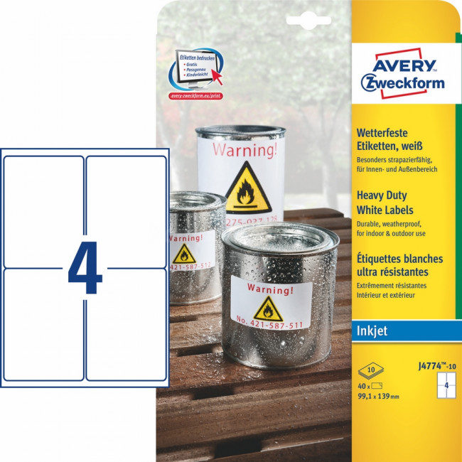 Avery Zweckform Zweckform Heavy Duty 99,1 x 139 mm (J4774-10)