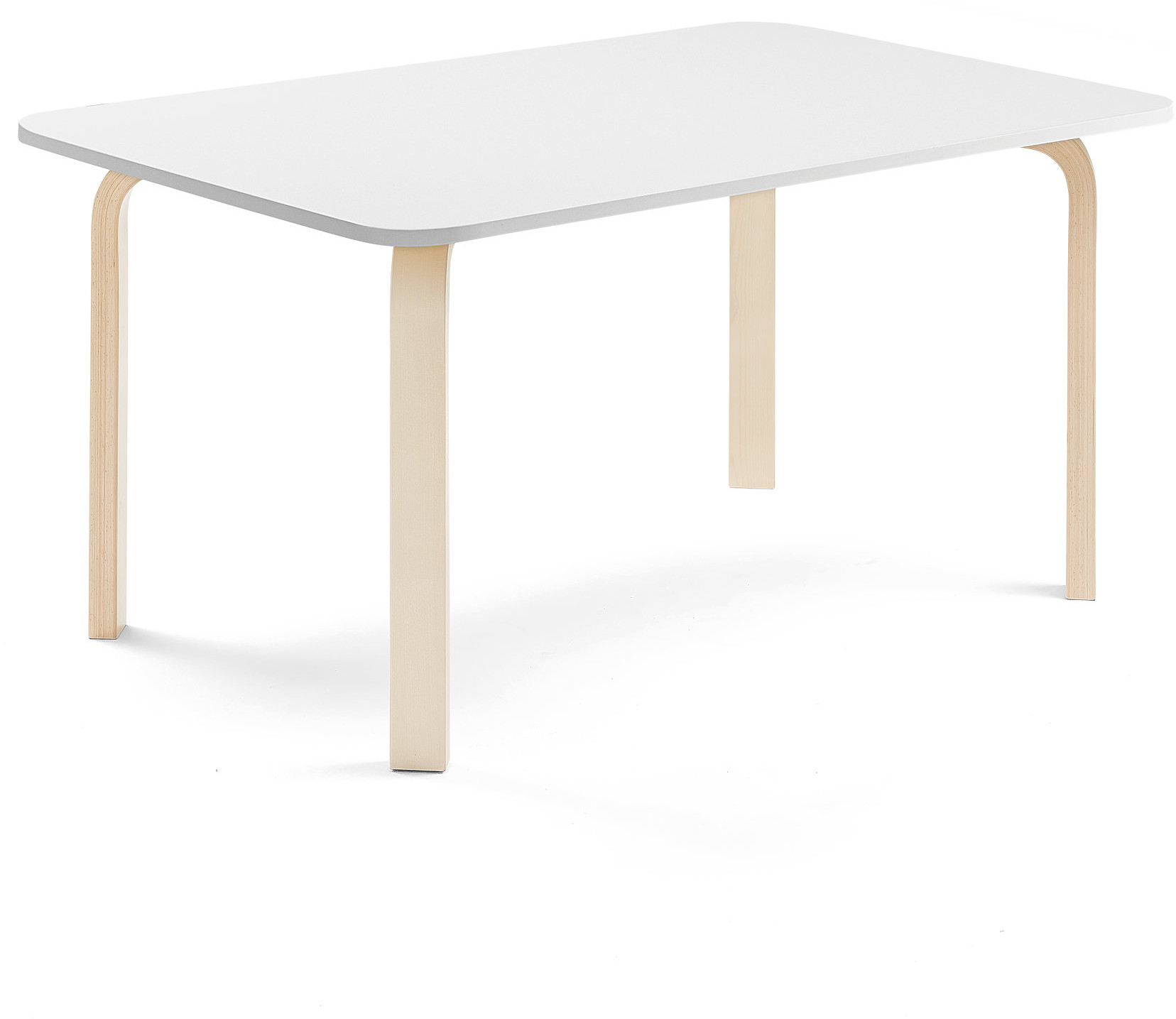 AJ Produkty Stół ELTON, 1200x800x590 mm, biały laminat, brzoza