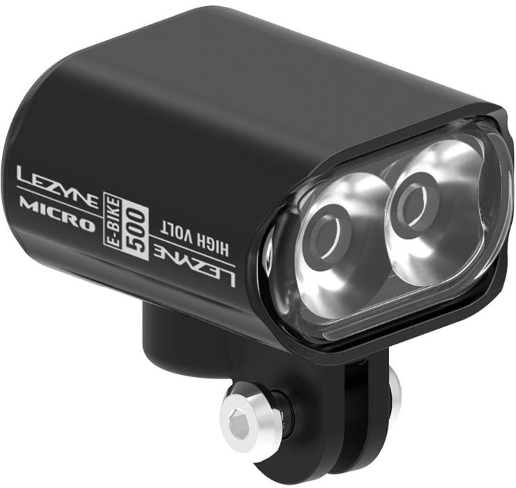 LEZYNE Lampka przednia EBIKE MICRO DRIVE 500 HIGH VOLT 500 lumenów, pod napęd elektryczny, kabel 130cm czarna (NEW 2021) LZN-1-LED-EMICHV-V104SA