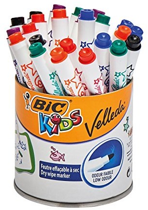 Bic Kids BIC Kids Mini VELLEDA Whiteboard Marker (na sucho zmywalny) bęben światłoczuły o 24 sztuki 8571431