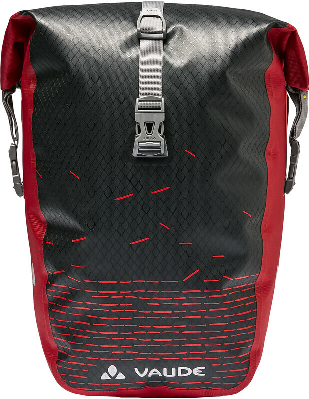 Vaude Aqua Back Print Sakwa Pojedynczy, czarny/czerwony 2022 Sakwy 128040310