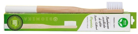 Biomika Biomika SZCZOTECZKA DO ZĘBÓW BAMBUSOWA BIAŁA SOFT