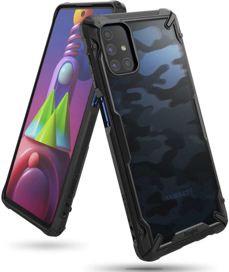 RINGKE Etui na telefon Fusion X do Samsung Galaxy M51 Camo Black 8886X1