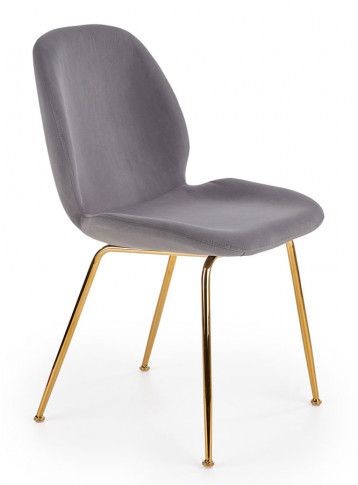 Elior Tapicerowane krzesło w stylu glamour Divine - Popielate