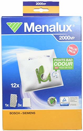 Menalux 2000VP opakowanie ekonomiczne do Bosch BSGL5 i Siemens VSZ6, 12 x worek, 1 x filtr higieniczny H12, 3 x mikrofiltr 2000VP