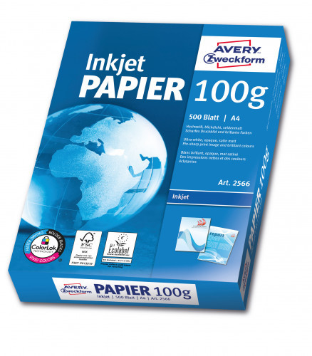 Avery Zweckform Papier standardowy 100g, 210 x 297 mm, śnieżnobiały, Zweckform 2566