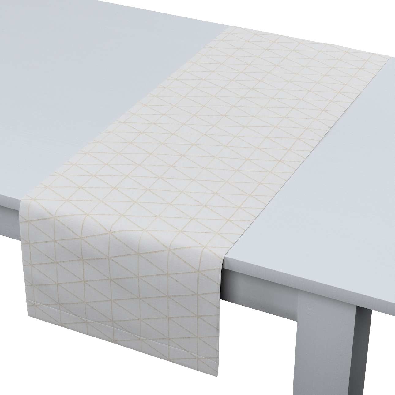 Dekoria pl Bieżnik prostokątny beżowe trójkąty na kremowo-białym tle 40 × 130 cm Sunny 410-143-94