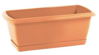Prosperplast Skrzynka balkonowa 39.2 x 18.4 cm plastikowa terakota z podstawką