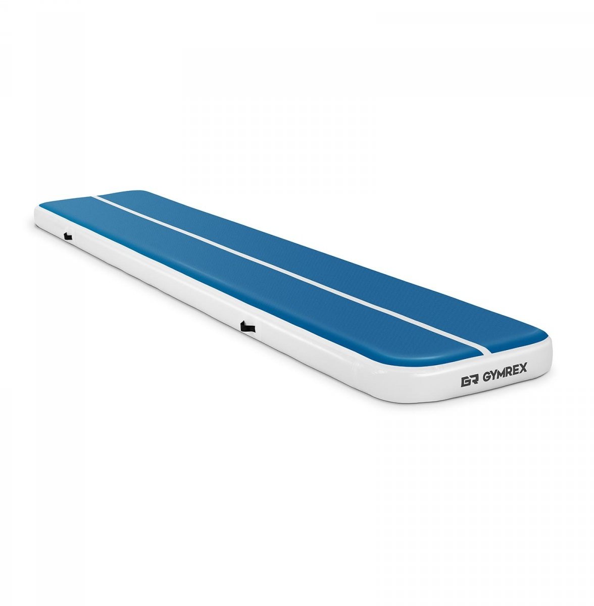 GYMREX Nadmuchiwana mata gimnastyczna Airtrack - 500 x 100 x 20 cm - niebiesko-biała  10230110 GR-ATM6
