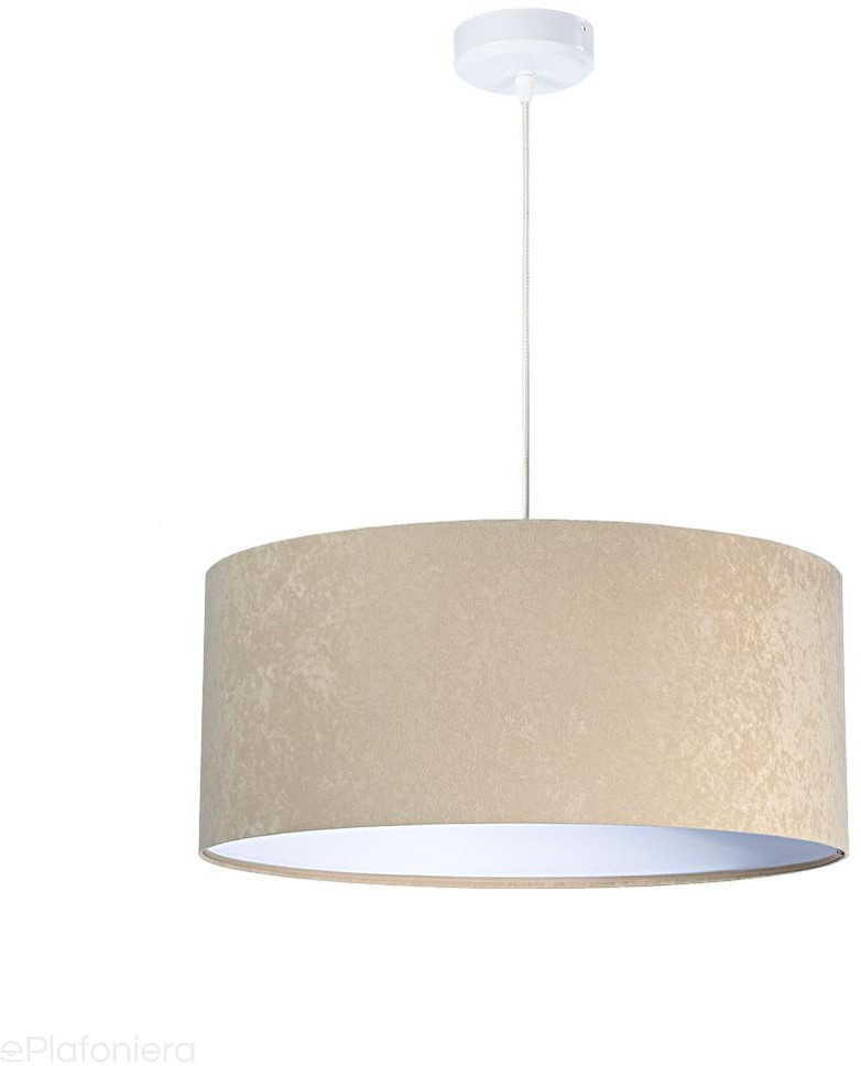 Koncept BPS Welurowy abażur Nigella - beżowa lampa wisząca do salonu, sypialni (kolekcja - Standard, 1xE27) rę 010-027-30cm