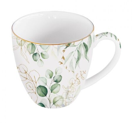 Nuova Cer Easy Life R2s KUBEK PORCELANOWY Botanique LISTKI, ze złoceniem 1590 BOTQ