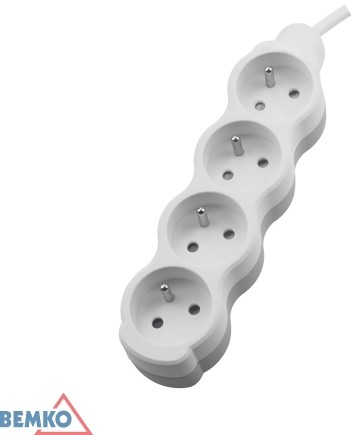 Bemko Przedłużacz-mieszkaniowy-4-gniazda-2P+Z-5mb-NB-15mm B05-NB4GU5M