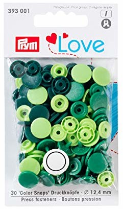 Prym 393001 Color Snaps zatrzaski Love 12,4 MM gruentoene, 30 sztuki * * * Proszę zwrócić uwagę na opis produktu * * * * * * * * * * * * * * *