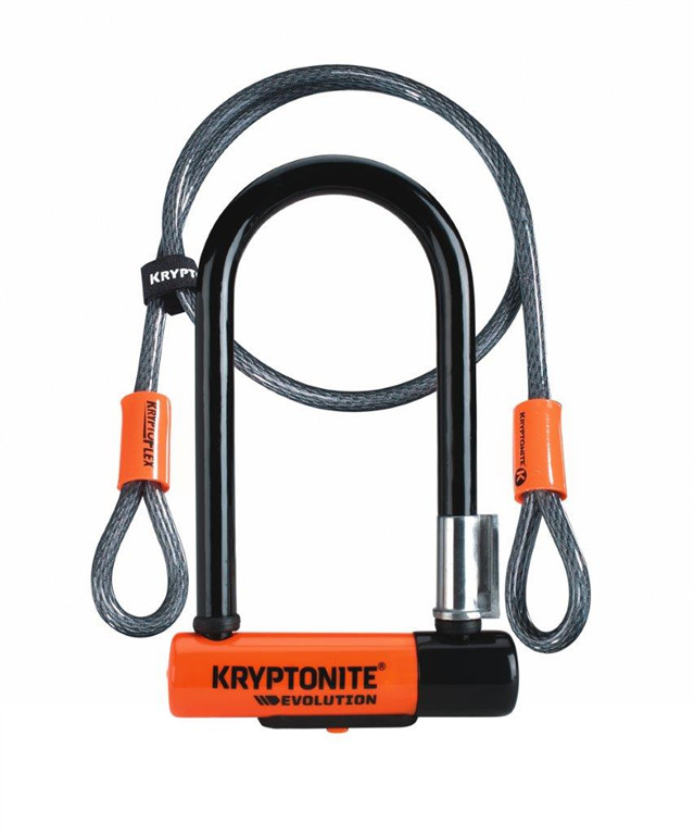 Kryptonite Zapięcie U-lock Evolution 7 + KryptoFlex czarny-pomarańczowy / Rozmiar: 120 cm x 10 mm