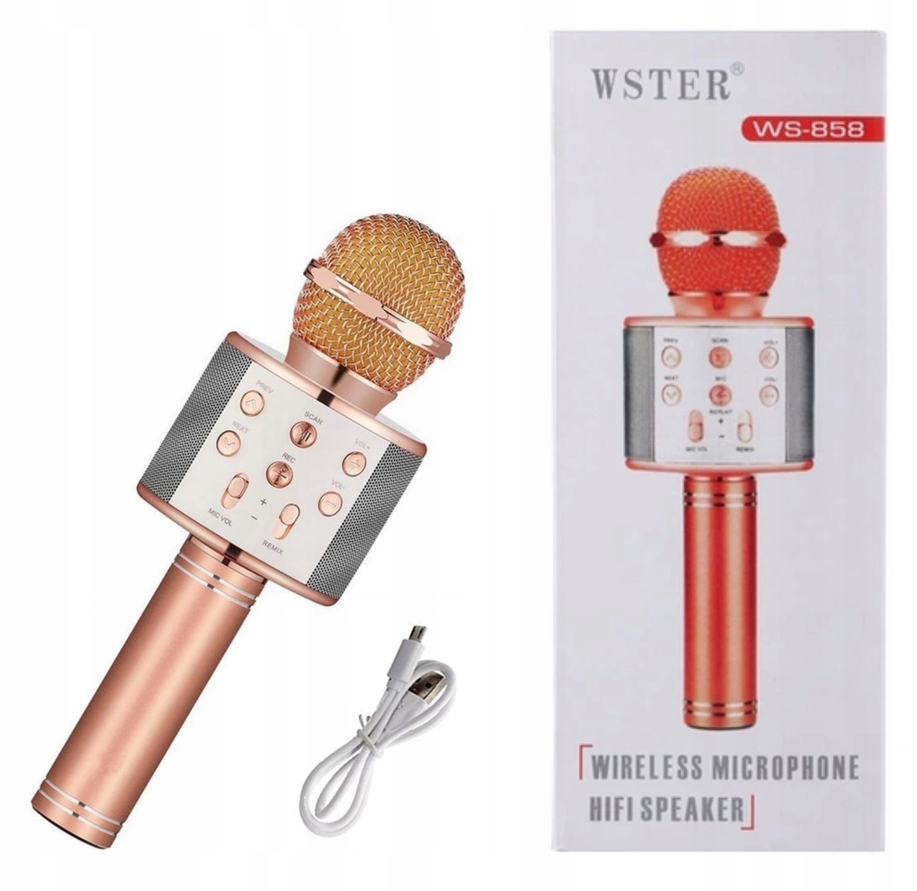 Mikrofon Karaoke Bezprzewodowy Bluetooth Głośnik