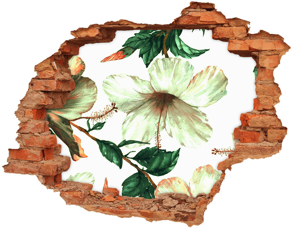 Wallmuralia.pl Naklejka 3D dziura samoprzylepna Kwiaty hibiskusa
