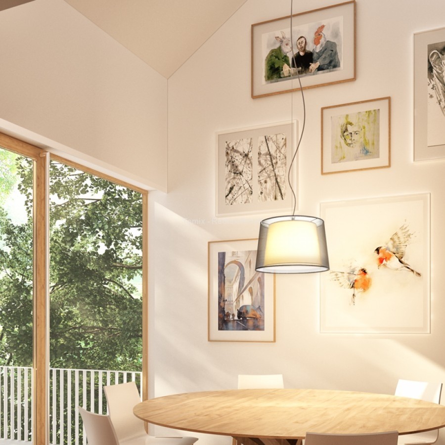 Redlux ESPLANADE lampa wisząca czarna/biała chrom 230V E27 42W R12483) Rendl