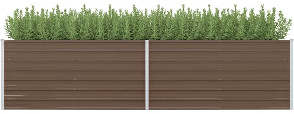 vidaXL Donica ogrodowa, brązowa, 320 x 80 x 77 cm, galwanizowana stal