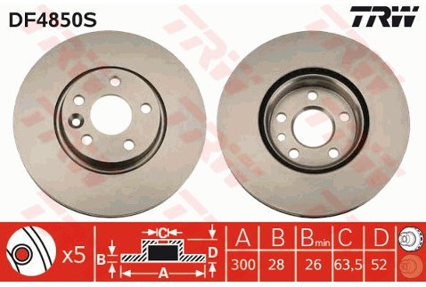TRW Tarcza hamulcowa DF4850S