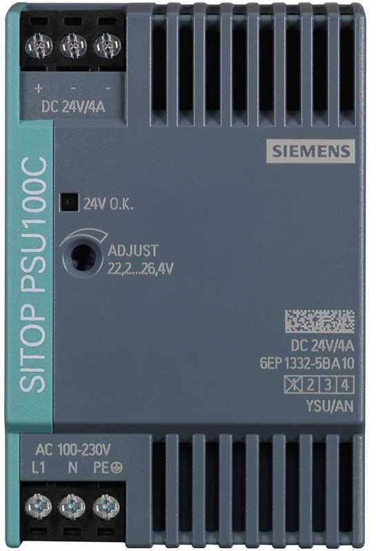 Siemens Sitop psu100c 24v/4 a stabilized power supply input: 1 6EP1332-5BA10