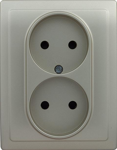 KOS Elektro System Vena satyna gniazdo podwójne kos_515035